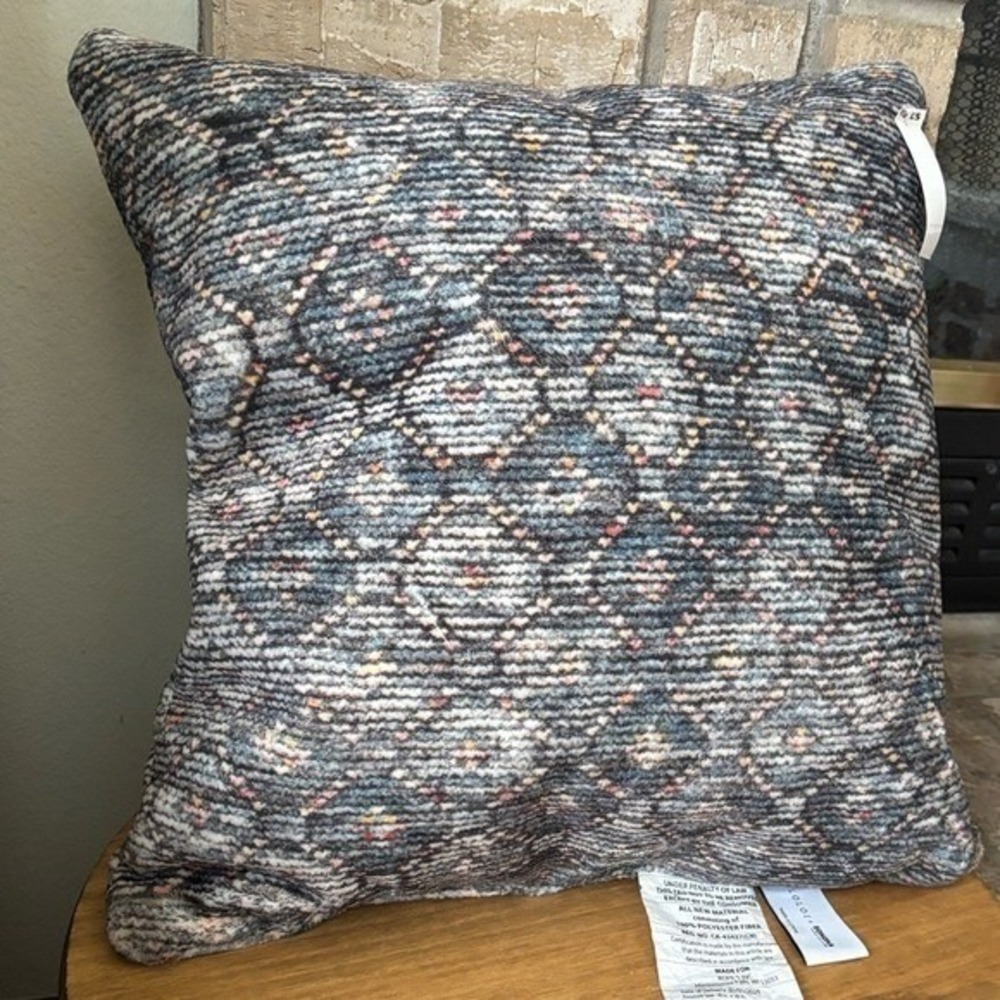 Loloi x Sonoma Super Soft Diamond Geometric Square Throw Pillow Accent 18" Retro - Picture 2 of 12